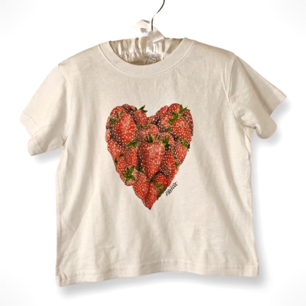 NWOT ✨️ LAT Apparel Strawberry Heart Toddler Tee 2T